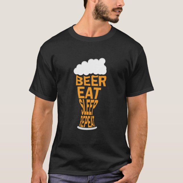 Camiseta Beer come sleep repetir design (Frente)