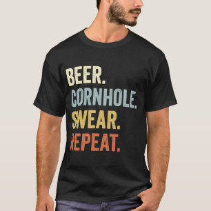 Camiseta Beer Cornhole Repetir Corno Pai Engraçado