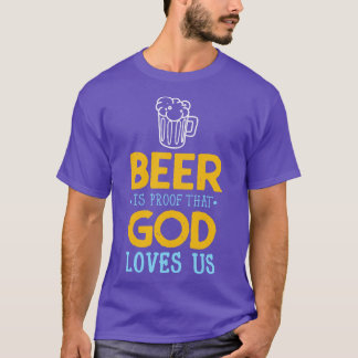 Camiseta Beer Cote Deus Nos Ama A Diversão Do Bebendo Party