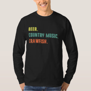 Camiseta Beer Country Music Crawfish Retro