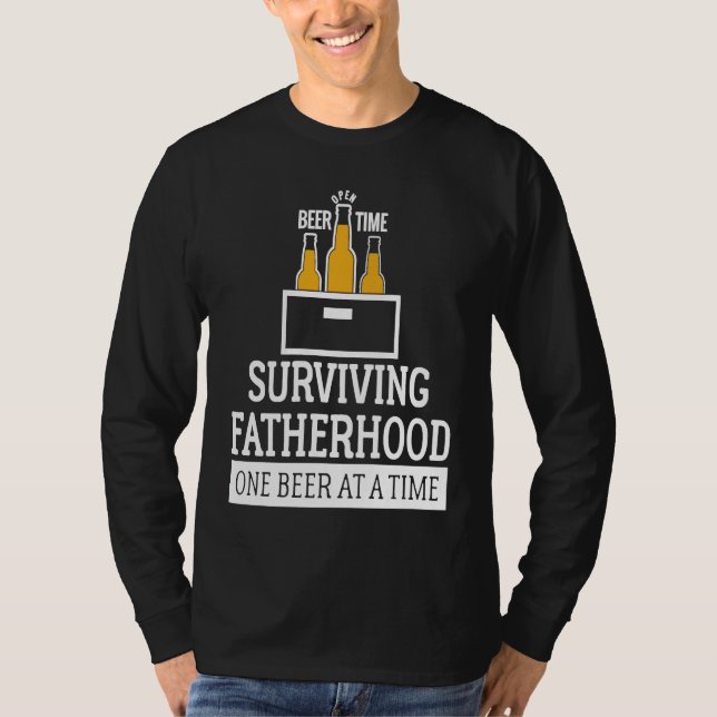 Camiseta Beer Dad   Surviving Fatherhood One Beer at a Time (Frente)