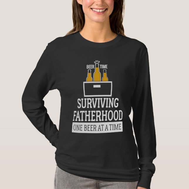 Camiseta Beer Dad   Surviving Fatherhood One Beer at a Time (Frente)