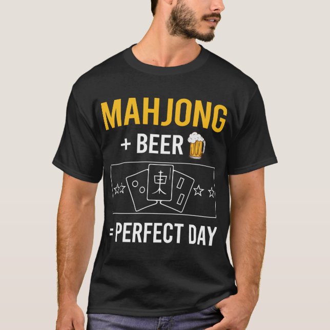 Camiseta Beer Day Mahjong Majong Mah Jong Mah Jongg (Frente)