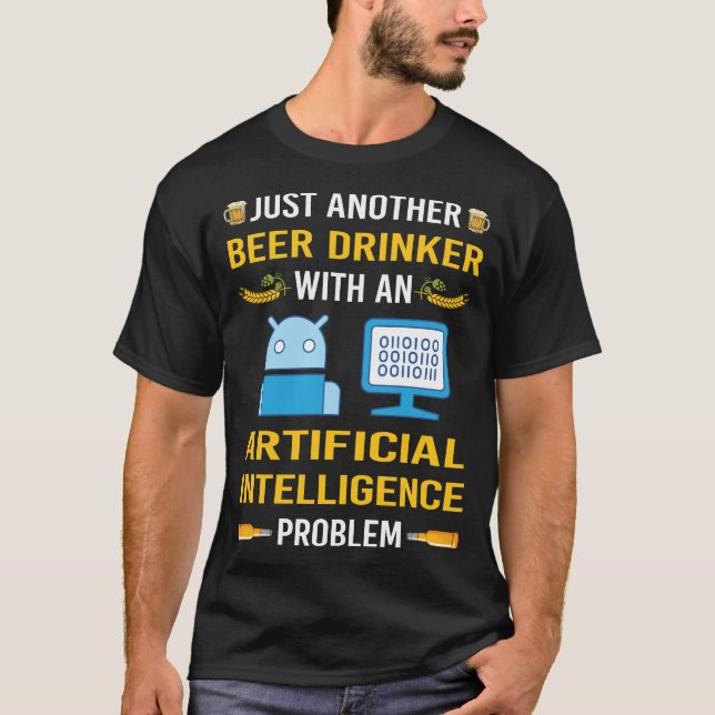 Camiseta Beer Drinker Inteligência Artificial AI (Frente)