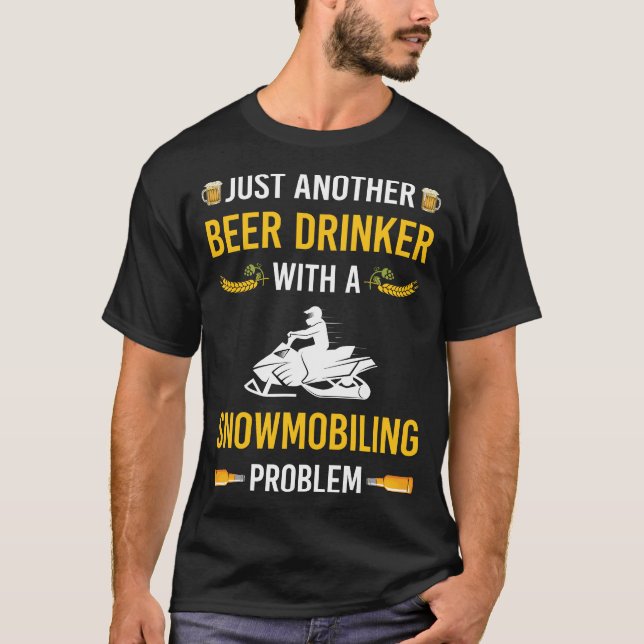 Camiseta Beer Drinker Snowmobiling Snowmobile (Frente)