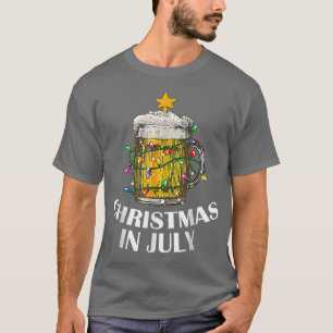 Camiseta Beer Drinks Funny Xmas Tree Lights Summer Christma