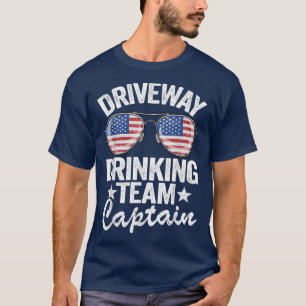 Camiseta Beer Driveway Drinker US Flag Driveway Bebendo Te