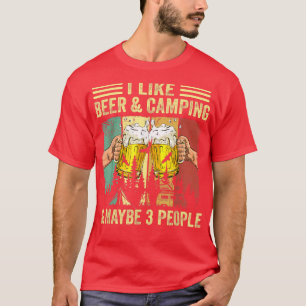 Camiseta Beer E Acampar O Vintage De Sobremesa Para Homens
