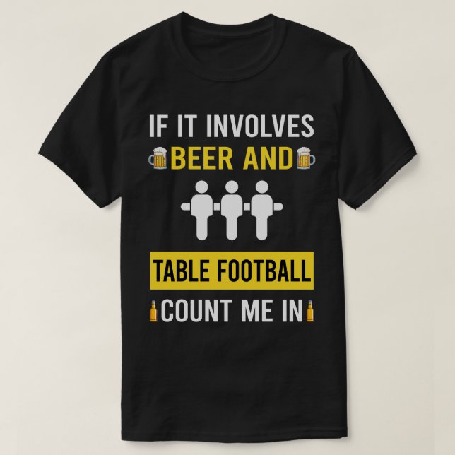 Camiseta Beer E Foosball De Mesa (Frente do Design)