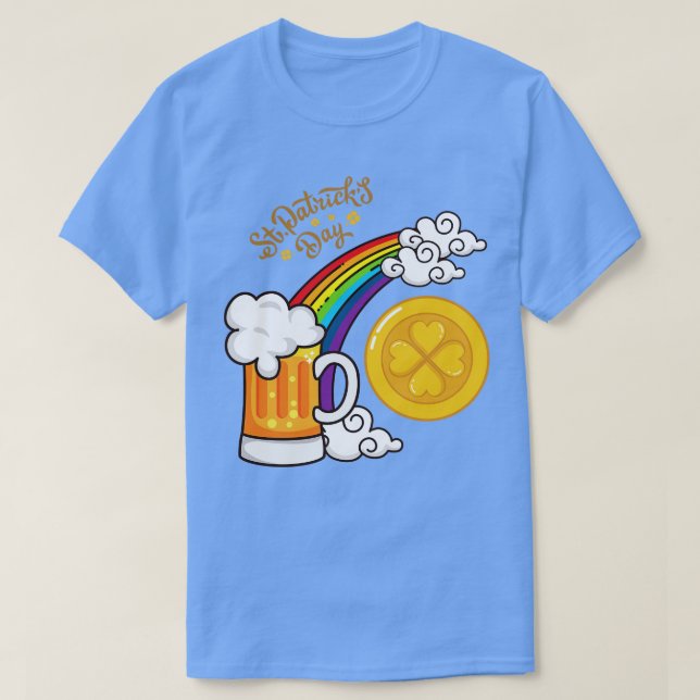 Camiseta Beer E Moedas Engraçadas Com Dia de São Patrício (Frente do Design)