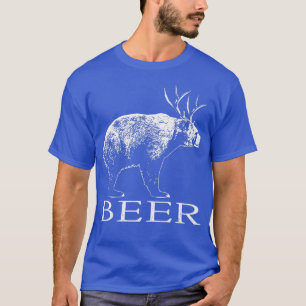 Camiseta Beer Engraçado, Urso Cruzado Mais Veado Igual A Be