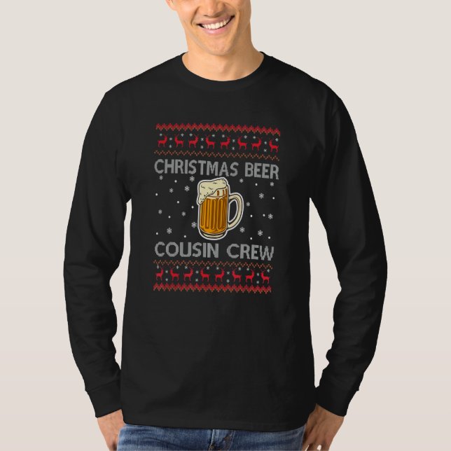 Camiseta Beer  Family Reunion Ugly Christmas Beer Cousin Cr (Frente)