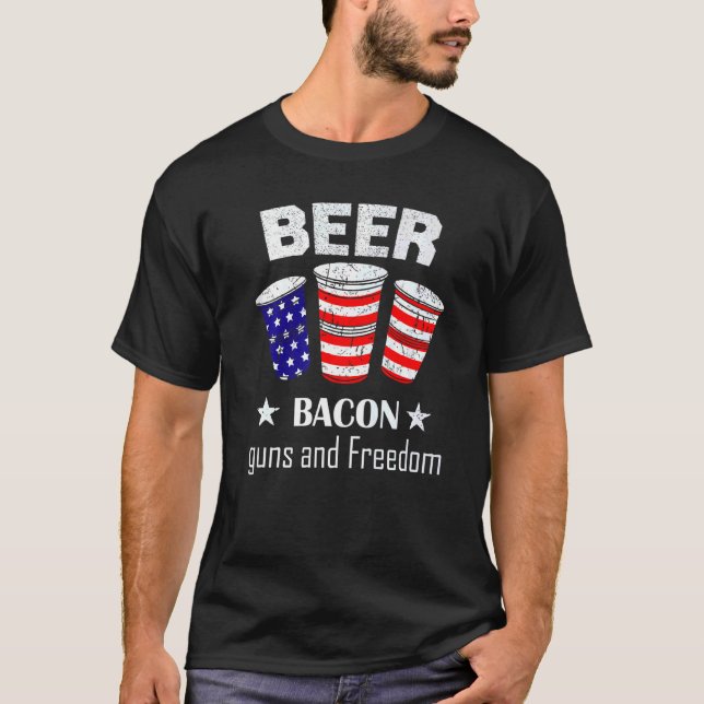 Camiseta Beer Freedom American Flag 4° De Julho Men M (Frente)
