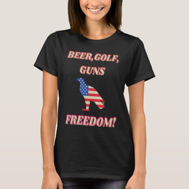 Camiseta Beer Golf Guns Freedom  Golfing Dad Husband Grandp (Frente)