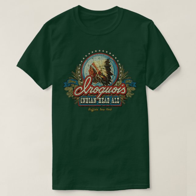 Camiseta Beer Iroquois Indianhead Ale 1842 (Frente do Design)