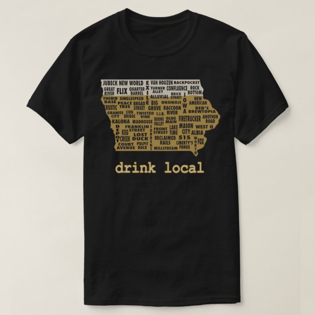Camiseta Beer Local de Iowa (Frente do Design)