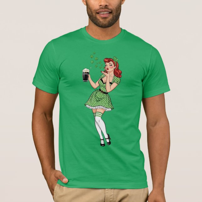 Camiseta Beer Loving Irish Pin Up (Frente)
