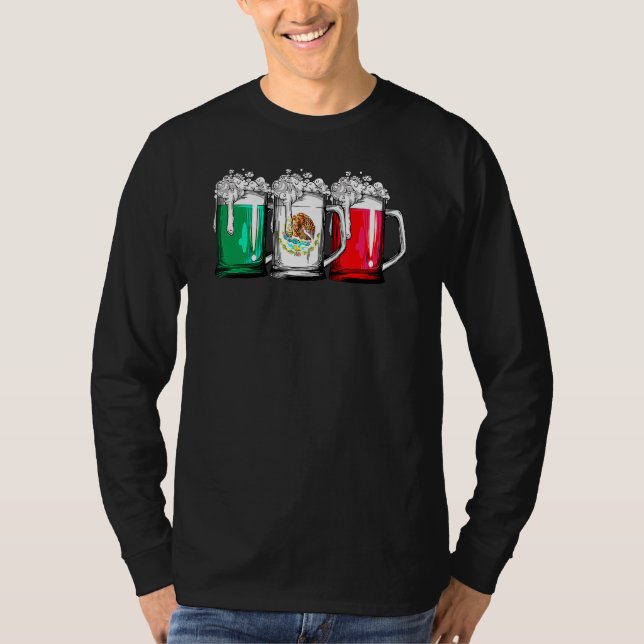 Camiseta Beer Mexicano Flag Cinco De Mayo Women México (Frente)
