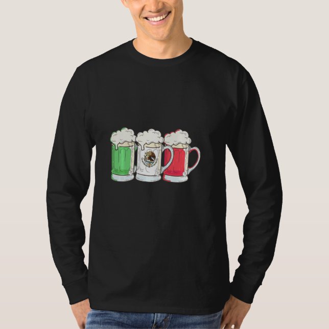 Camiseta Beer mexicano Flag México (Frente)