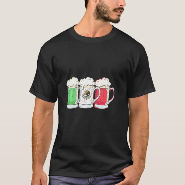Camiseta Beer mexicano Flag México (Frente)