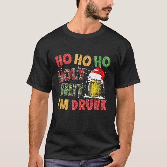 Camiseta Beer Mug Christmas Santa Hat Reindeer Engraçado Xm (Frente)