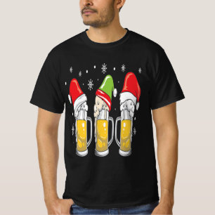 Camiseta Beer Mugs Reincervet Santa Hat Xmas Presente