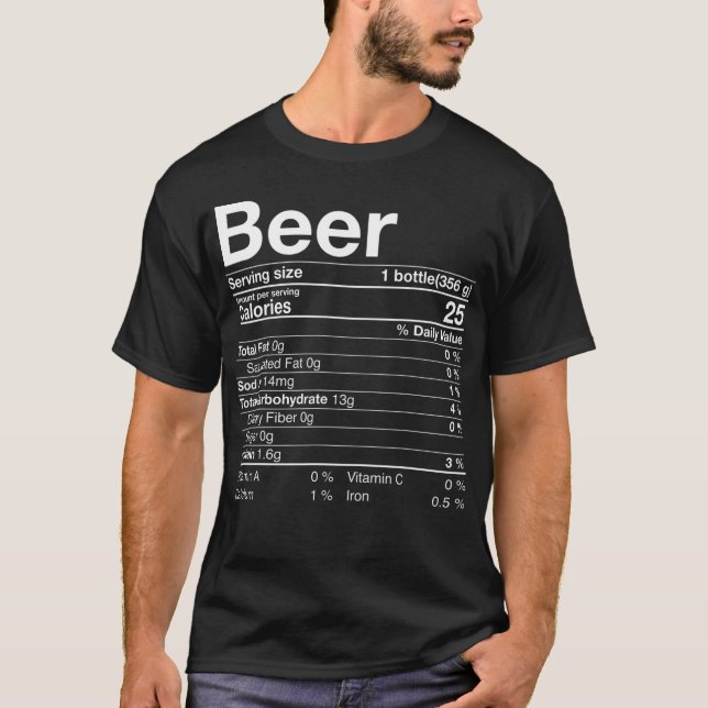 Camiseta Beer Nutrition Facts Thankpous Bebendo C (Frente)
