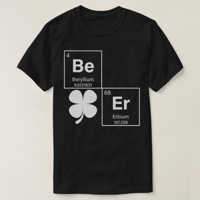 Camiseta Beer Periódico Mesa Shamrock Irlandês (Frente do Design)