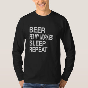 Camiseta Beer Pet Morkies Dormir Repetir Cachorro Branco