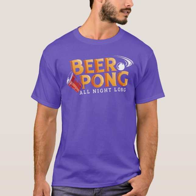 Camiseta Beer Pong A Noite Toda Equipe Personalizada (Frente)