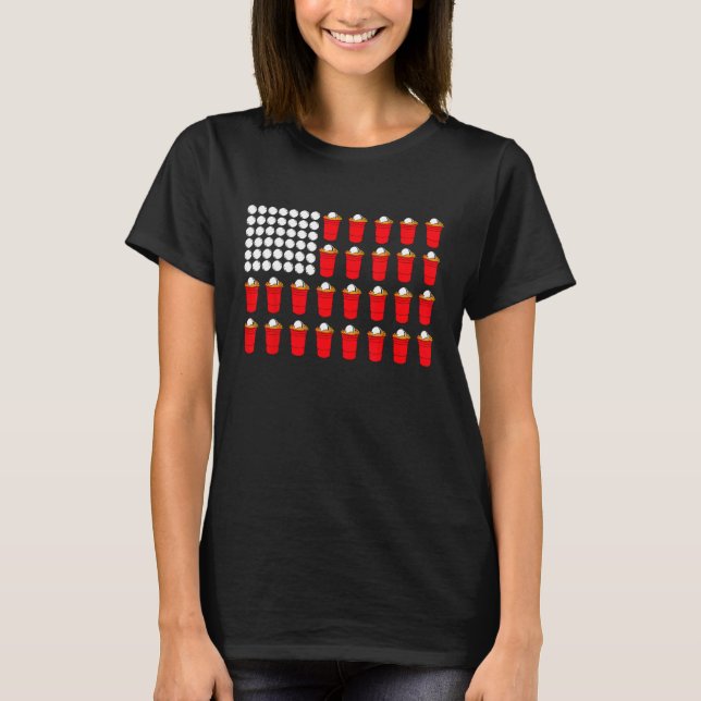 Camiseta Beer Pong American Flag (Frente)