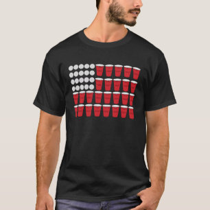 Camiseta Beer Pong American Flag 4 de julho St Patricks