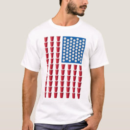 Camiseta Beer Pong - Bebendo Game American Flag