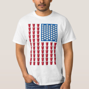 Camiseta Beer Pong - Bebendo Game - Bandeira Americana