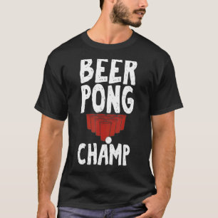 Camiseta Beer Pong Champ para Jogo de Bebendo Unisex