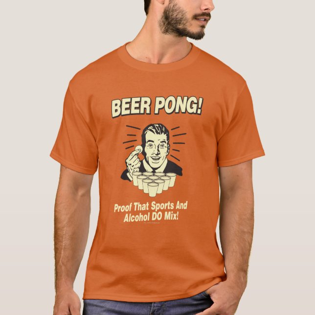 Camiseta Beer Pong: Combinação de Álcool e Esportes de Prov (Frente)