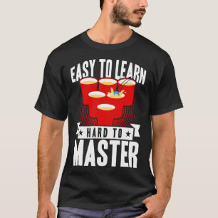 Camiseta Beer Pong Fácil De Aprender Duro A Master Beer Pon