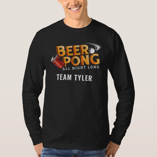 Camiseta Beer Pong O Nome Da Equipe Personalizada A Noite T (Frente)