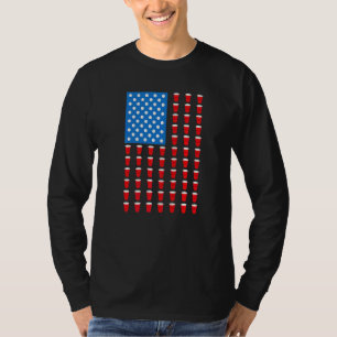 Camiseta Beer Pong Red Cup - Bandeira Americana 4 De Julho