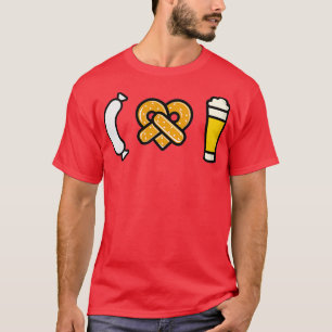 Camiseta Beer pretzel Weisswurst Eu amo Weizen Bavarian
