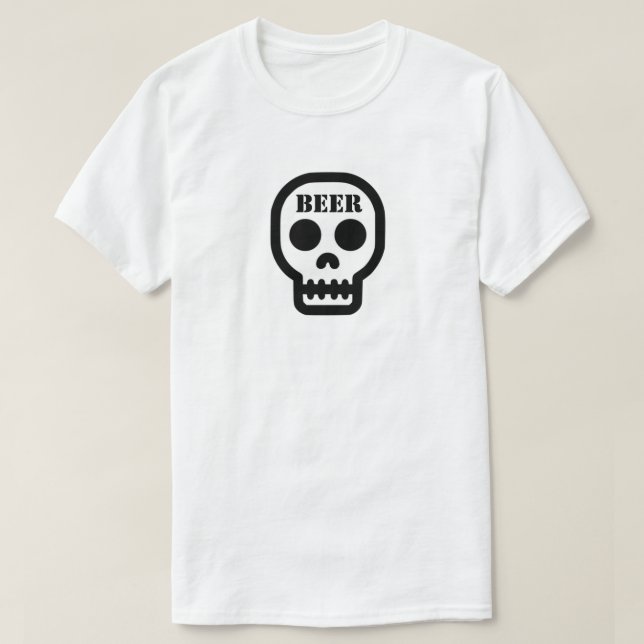 Camiseta Beer™ Skull T-Shirt (Customize It!) (Frente do Design)