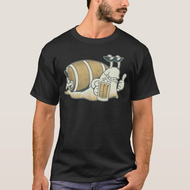 Camiseta Beer snail snail with beer barrel (Frente)