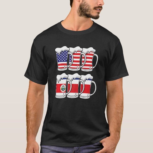 Camiseta Beer Usa Costa Rica Usa Costa Rica Bandeira (Frente)