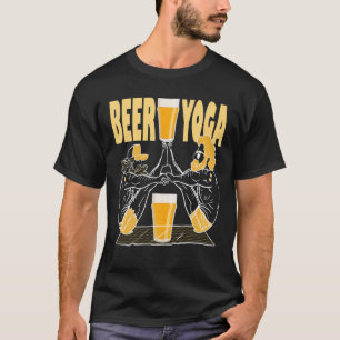 Camiseta BEER YOGA, Amigos No Yoga Mat No Exercício Yoga Wi