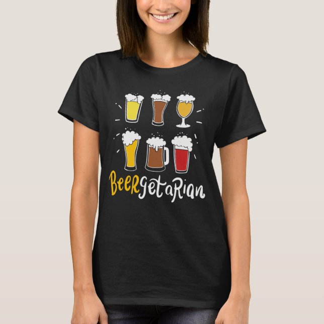 Camiseta Beergetarian Craft Beer Pun Home Brewery Brewer Ho (Frente)