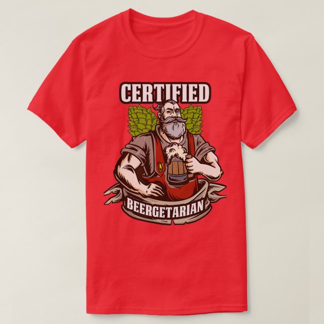 Camiseta Beergetarian Funny Artesanato Beer Gift (Frente do Design)