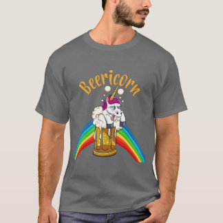 Camiseta Beericorn Unicórnio Divertido Bebendo Cerveja retr