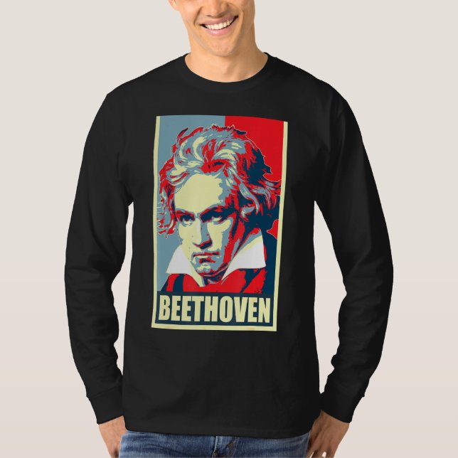 Camiseta Beethoven Propaganda Poster Pop Art (Frente)