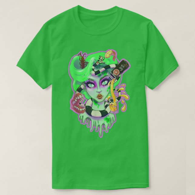 Camiseta Beetle Babe suco de Halloween fantasma fantasma as (Frente do Design)