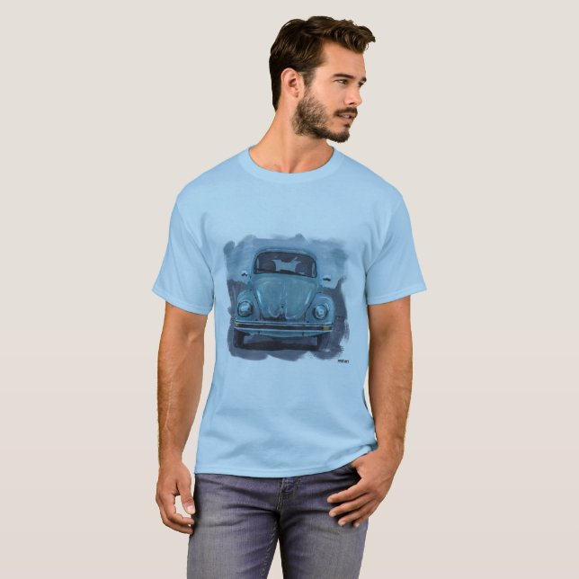 Camiseta BeetleArtTee no azul (Frente Completa)